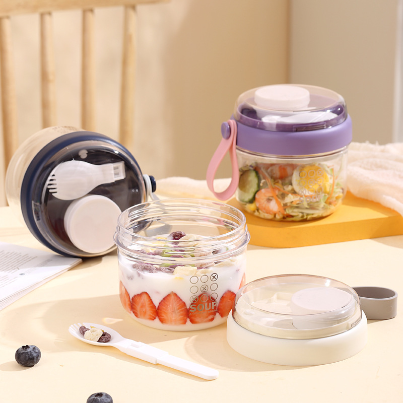 Meal Prep Yogurt Cups - Salad Cup Reusable Leakproof Oats Jars