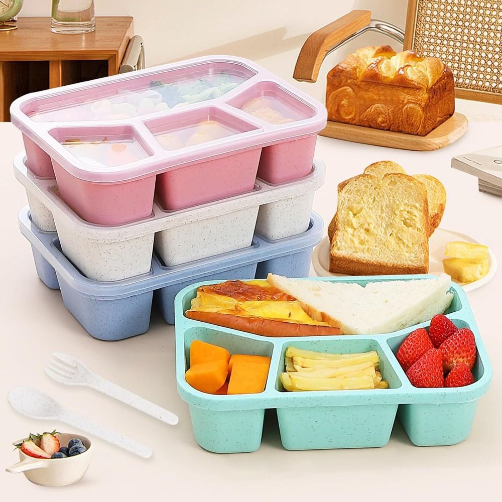 Meal Prep Meal Ideas - 4 Compartments Kids Bento Box Reusable