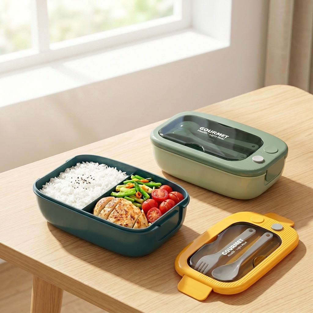Meal Prep Meal Ideas - Microwavable Plastic Bento Box 2 Compartment