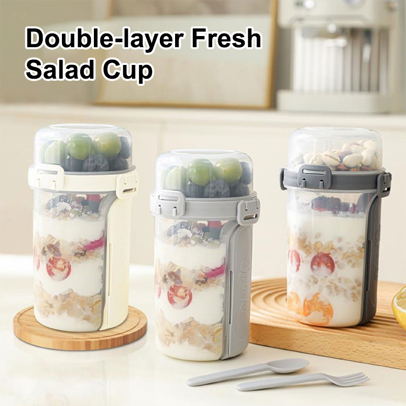 600ML Salad Oatmeal Cup Breakf - Meal Prep Yogurt Cups ulasan dan harga