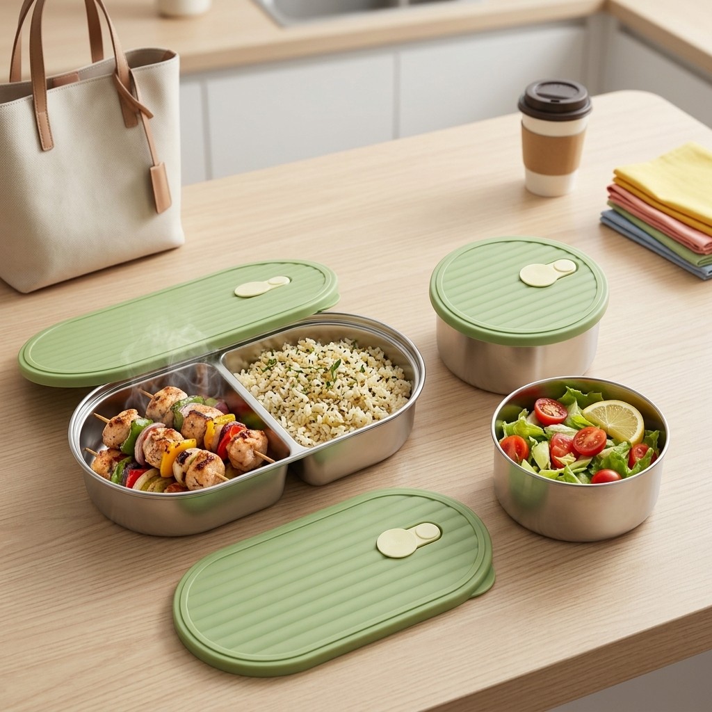 Microwavable 304 Stainless Ste - Meal Prep Meal Ideas ulasan dan harga