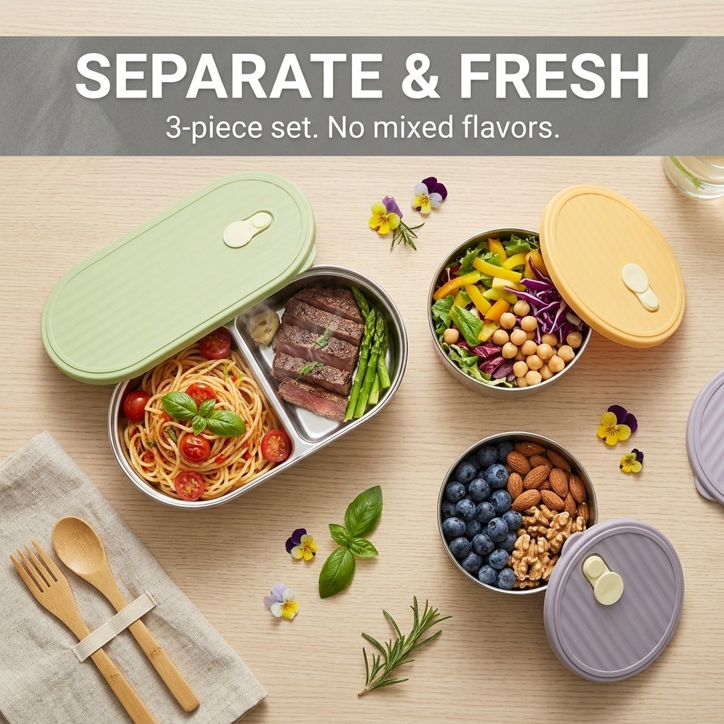 Microwavable 304 Stainless Ste - Meal Prep Meal Ideas ulasan dan harga