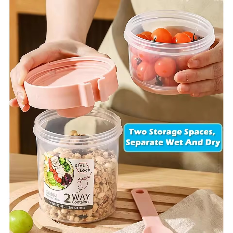 Salad Oatmeal Cup 500ml+300ml  - Meal Prep Gym ulasan dan harga