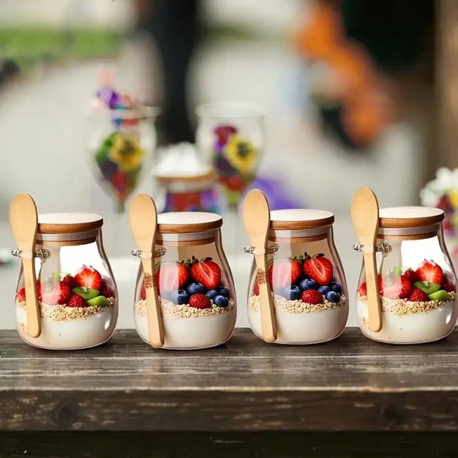 4 Pack Overnight Oats Containe - Meal Prep Yogurt Cups ulasan dan harga