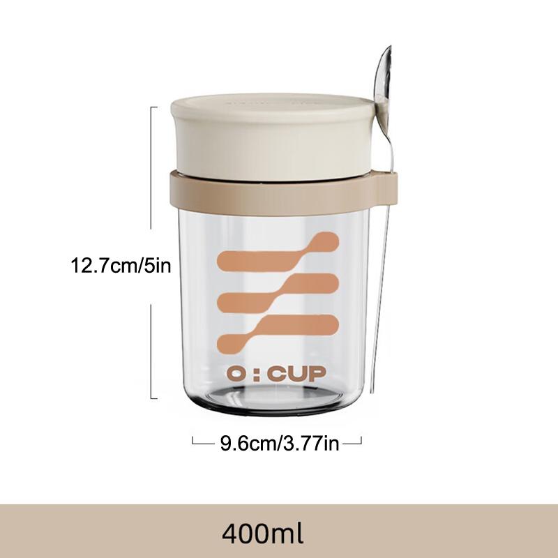 400ML Overnight Oats Glass Cup - Meal Prep Yogurt Cups ulasan dan harga