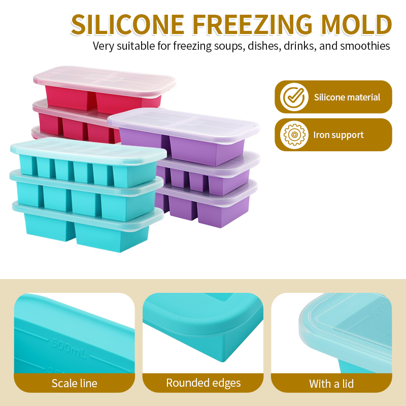 Silicone Freezer Trays with Li - Meal Prep Smoothies ulasan dan harga