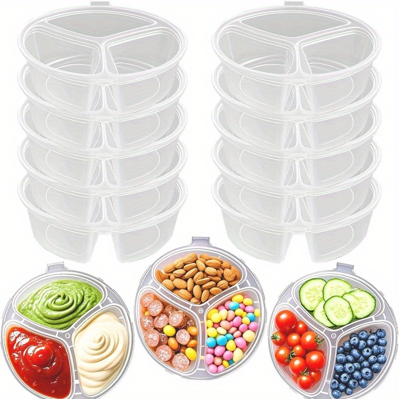 Round 3-Compartment Disposable - Meal Prep Restaurant ulasan dan harga
